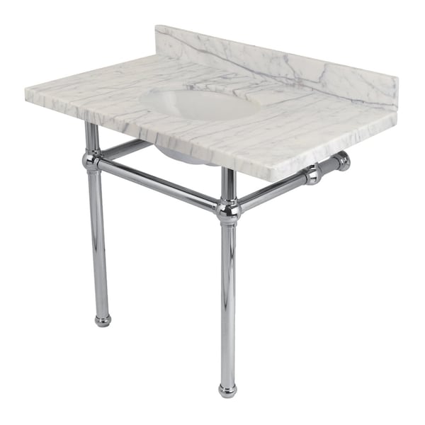 Fauceture 36X22 Marble Vanity Top W/ Brass Feet Combo, Marble/ Chrome KVPB3630MB1 - main